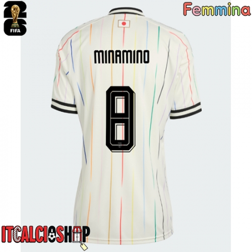 Giappone Takumi Minamino #8 Seconda Maglia Femmina Mondiali 2026 Manica Corta